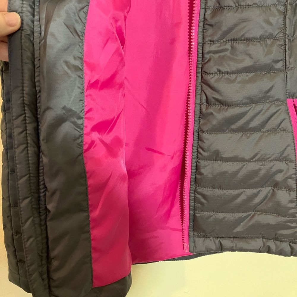 Charles River Apparel, puffer vest, gray/hot pink, excellent condition, medium - Picture 5 of 5